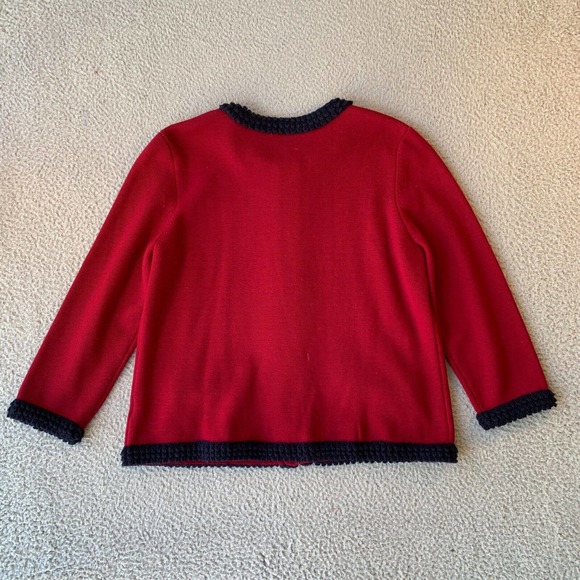 Talbots Dark Red Merino Lady Cardigan Sweater, Large - Picture 4 of 7